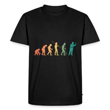 Evolution Graphic Dart Player Darts Dartboard Bull - Men's Premium Organic T-Shirt - black - Front - Nico (187cm)