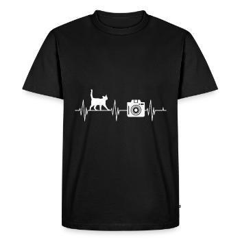 Chat Photographes Battement de cœur Photograpy Chats Photog - T-shirt Premium bio Homme - noir - Devant - Nico (187cm)