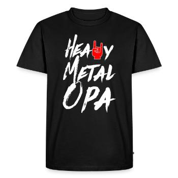 Opa / Großvater Hoodie / Kapuzenpullover "Heavy M - Männer Premium Bio T-Shirt - Schwarz - Vorne - Nico (187cm)