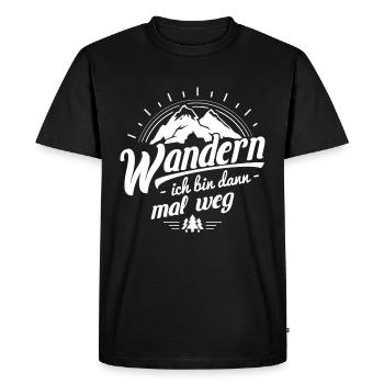 Randonnée Je pars, montagnes, envie de voyager - T-shirt Premium bio Homme - noir - Devant - Nico (187cm)