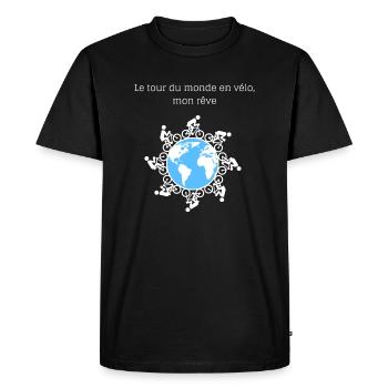 Le tour du monde en vélo 2 - T-shirt Premium bio Homme - noir - Devant - Nico (187cm)