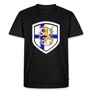 Finland emblem coat of arms gift idea - Men's Premium Organic T-Shirt - black - Front - Nico (187cm)