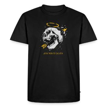 Je t'aime à mort gothique métal - T-shirt Premium bio Homme - noir - Devant - Nico (187cm)