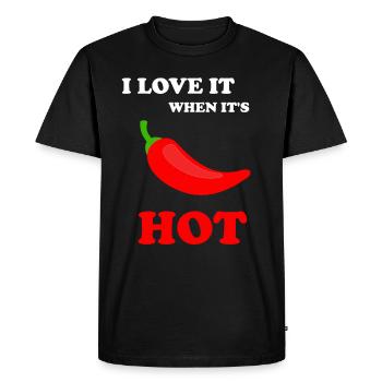 J'aime le chili - T-shirt Premium bio Homme - noir - Devant - Nico (187cm)