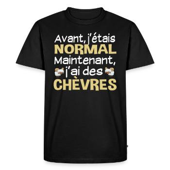 Chèvre animal. Chèvres berger. Cadeau humour - T-shirt Premium bio Homme - noir - Devant - Nico (187cm)