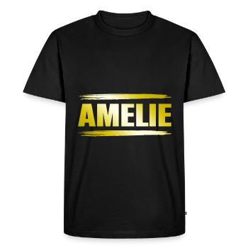 Amélie - T-shirt Premium bio Homme - noir - Devant - Nico (187cm)
