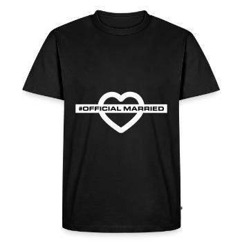 Married Wedding Heart - Men's Premium Organic T-Shirt - black - Front - Nico (187cm)