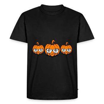 Halloween Pumpkin Face - Men's Premium Organic T-Shirt - black - Front - Nico (187cm)