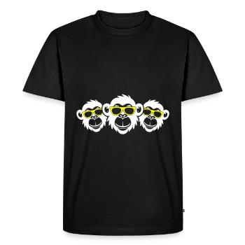Tête de singe Drôle De Fête Singe - T-shirt Premium bio Homme - noir - Devant - Nico (187cm)