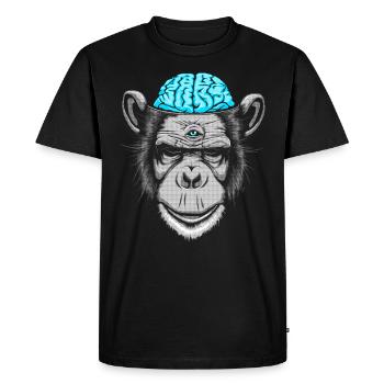 Brain Freeze - Men's Premium Organic T-Shirt - black - Front - Nico (187cm)