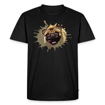 gxp hungry pug dog vector art - Men's Premium Organic T-Shirt - black - Front - Nico (187cm)