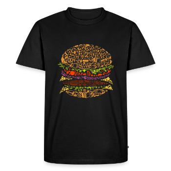 Burger - T-shirt Premium bio Homme - noir - Devant - Nico (187cm)