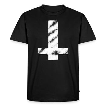 Croix inversée - T-shirt Premium bio Homme - noir - Devant - Nico (187cm)