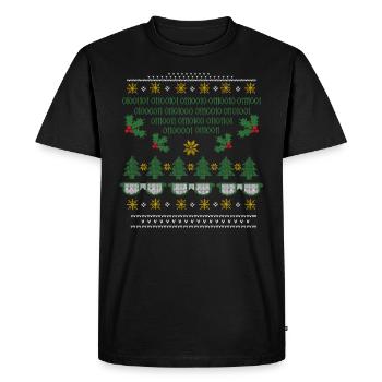 Ugly Christmas Pattern Nerds - Men's Premium Organic T-Shirt - black - Front - Nico (187cm)
