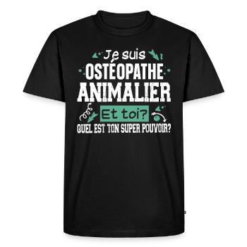 Ostéopathe Animalier Métier Humour Cadeau - T-shirt Premium bio Homme - noir - Devant - Nico (187cm)