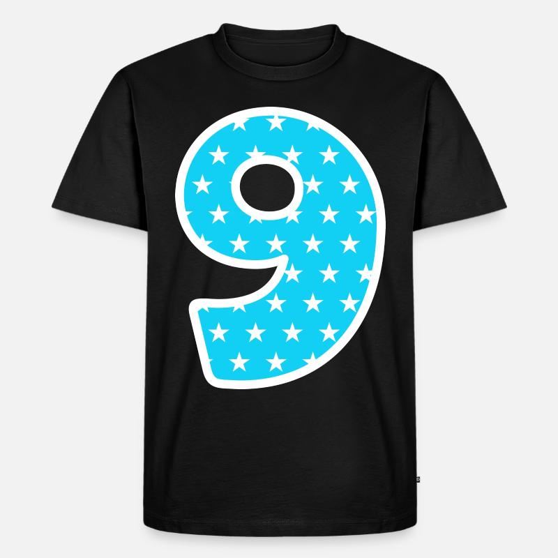 Neun - Männer Premium Bio T-Shirt - Schwarz