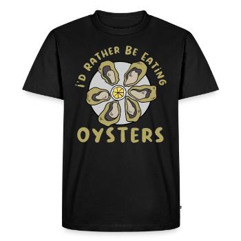 Manger Huîtres Animal marin Nature Fruits de mer - T-shirt Premium bio Homme - noir - Devant - Nico (187cm)