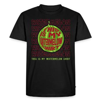 Pastèques Fruits d'été Melon tropical - T-shirt Premium bio Homme - noir - Devant - Nico (187cm)