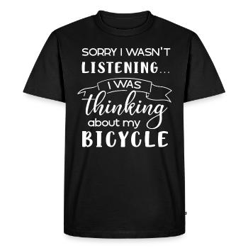 Vous pensez aux vélos ? Cardio Hobby Cyclist - T-shirt Premium bio Homme - noir - Devant - Nico (187cm)