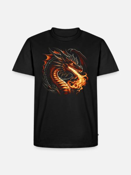 Fire Dragon Fantasy - Men's Premium Organic T-Shirt - black