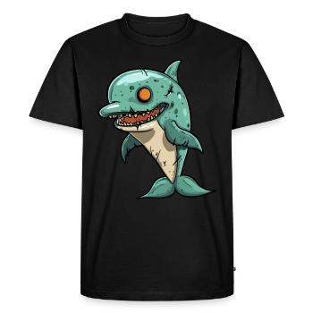 Dolphin Halloween Funny Zombie - Men's Premium Organic T-Shirt - black - Front - Nico (187cm)