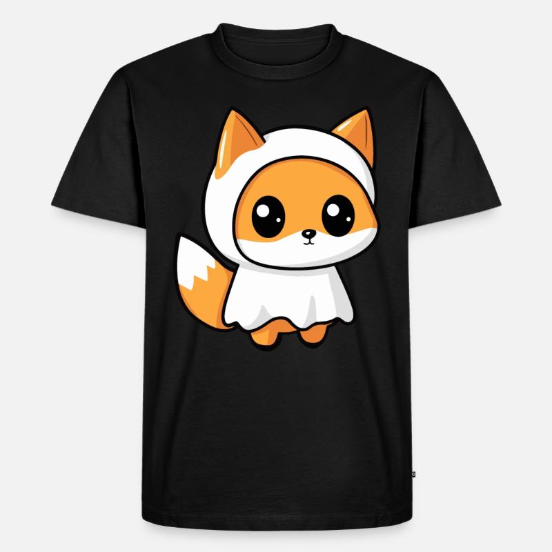 Fuchs Halloween Lustig Geist - Männer Premium Bio T-Shirt - Schwarz