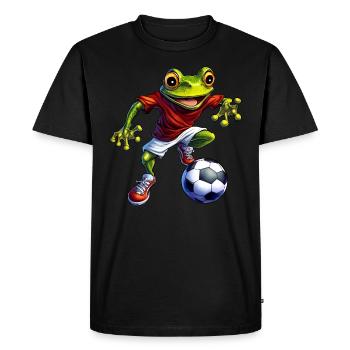 Frogs Football - Men's Premium Organic T-Shirt - black - Front - Nico (187cm)