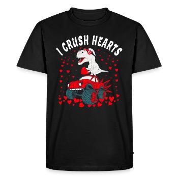 Valentines Day Monster Truck kids I Crush Hearts - Men's Premium Organic T-Shirt - black - Front - Nico (187cm)