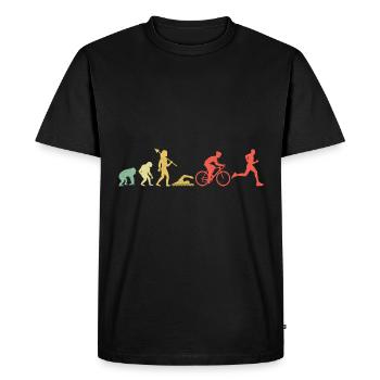 Evolution Triathlon Run Bike Swim Triathlete Triat - Men's Premium Organic T-Shirt - black - Front - Nico (187cm)