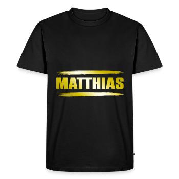 Matthias - T-shirt Premium bio Homme - noir - Devant - Nico (187cm)