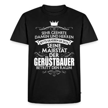 GERÜSTBAUER - Majestät - Männer Premium Bio T-Shirt - Schwarz - Vorne - Nico (187cm)