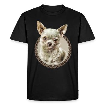 Chihuahua 001 - Men's Premium Organic T-Shirt - black - Front - Nico (187cm)