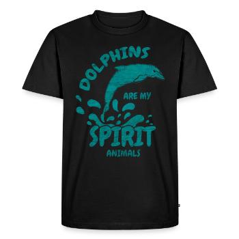Dauphin dauphin marin animaux mer cadeau - T-shirt Premium bio Homme - noir - Devant - Nico (187cm)