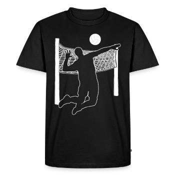 Volleyball volleyball net sport gift - Men's Premium Organic T-Shirt - black - Front - Nico (187cm)
