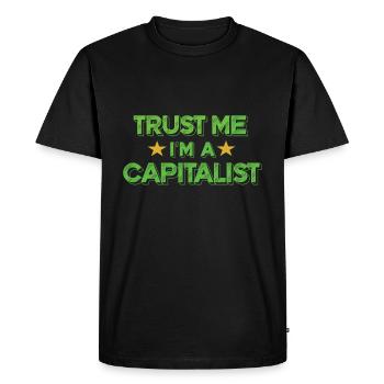Capitalist you can trust me capitalist - Men's Premium Organic T-Shirt - black - Front - Nico (187cm)
