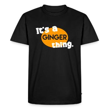C’est un truc de gingembre. - T-shirt Premium bio Homme - noir - Devant - Nico (187cm)