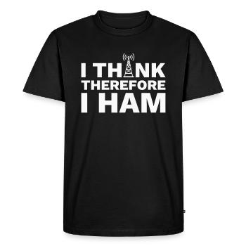 Amateur Radio Radio Amateur I Think Therefore I HAM - Men's Premium Organic T-Shirt - black - Front - Nico (187cm)