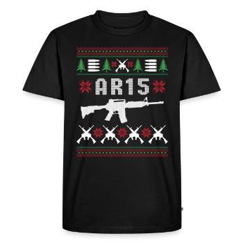 AR15 Noël moche - T-shirt Premium bio Homme - noir - Devant - Nico (187cm)