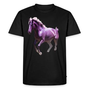 Cheval coloré - T-shirt Premium bio Homme - noir - Devant - Nico (187cm)