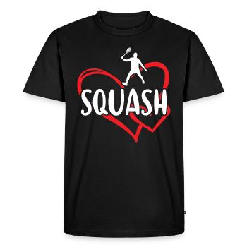 Sport Heart Squash - T-shirt Premium bio Homme - noir - Devant - Nico (187cm)