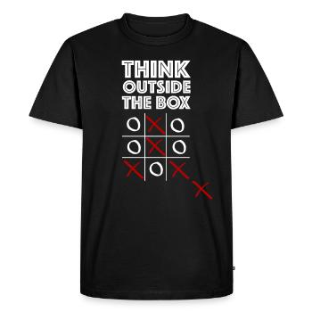 Thinking differently | Tic tac toe, funny sayings - Men's Premium Organic T-Shirt - black - Front - Nico (187cm)