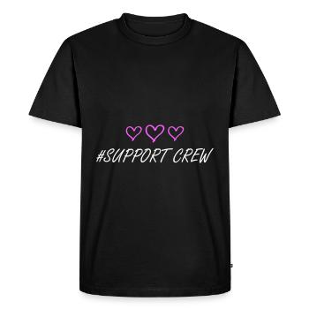 Support Crew Heart Love - Men's Premium Organic T-Shirt - black - Front - Nico (187cm)