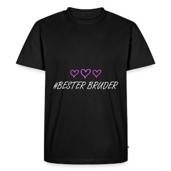 Meilleur frère Amour du cœur - T-shirt Premium bio Homme - noir - Devant - Nico (187cm)