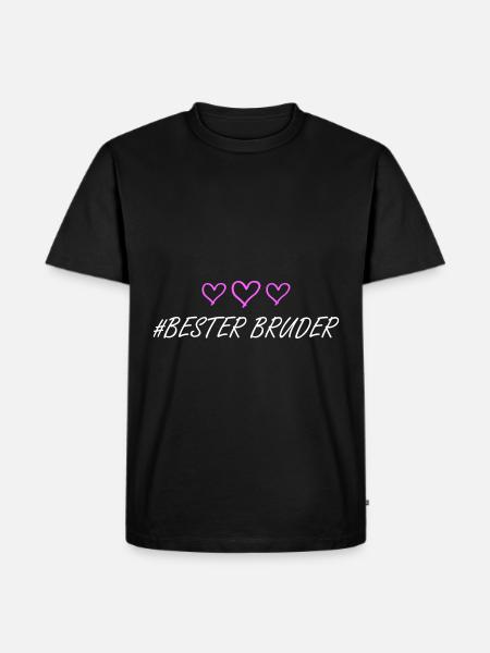 Bester Bruder Herz Liebe - Männer Premium Bio T-Shirt - Schwarz