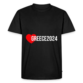 Greece 2024 Heart Holidays - Men's Premium Organic T-Shirt - black - Front - Nico (187cm)
