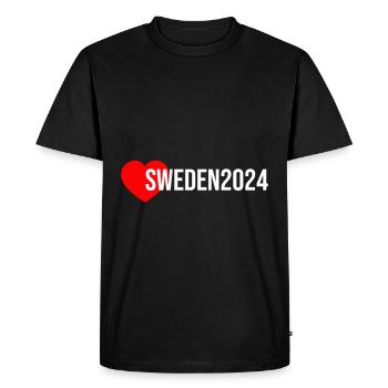 Suède 2024 Vacances du cœur - T-shirt Premium bio Homme - noir - Devant - Nico (187cm)