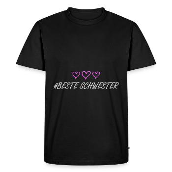 Meilleure sœur Amour du cœur - T-shirt Premium bio Homme - noir - Devant - Nico (187cm)