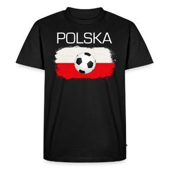 Polska Poland football fan flag gift - Men's Premium Organic T-Shirt - black - Front - Nico (187cm)