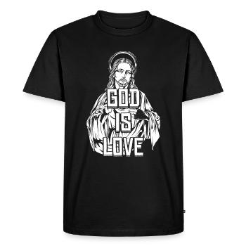 Dieu est amour Jésus Christ - T-shirt Premium bio Homme - noir - Devant - Nico (187cm)
