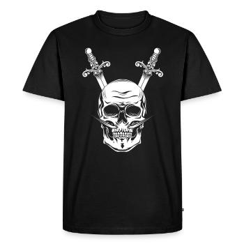 Sabre de crâne de pirate crâne dagues sabre - T-shirt Premium bio Homme - noir - Devant - Nico (187cm)